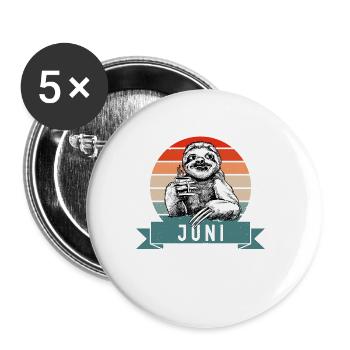 Faultier Geburtstag Juni 1971 Geboren Jahrgang - Buttons groß 56 mm (5er Pack) - Weiß - Vorne