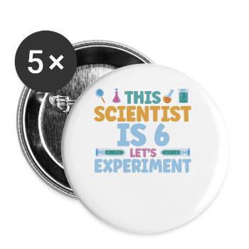 Chemistry Gift Scientist Chemist - Buttons large 2.2''/56 mm (5-pack) - white - Front