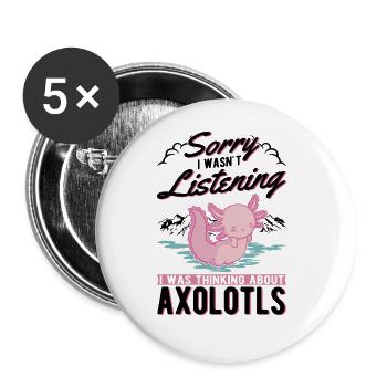 Axolotl Queue Cadeau Amphibien Axolotl - Lot de 5 grands badges (56 mm) - blanc - Devant
