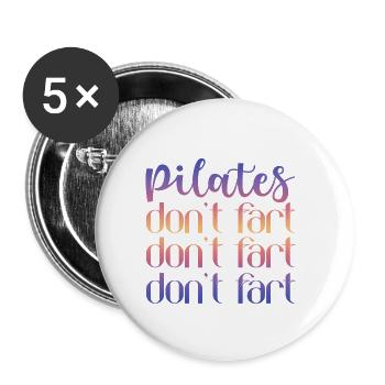 Pilates Ne pète pas Ne pète pas Ne pète pas - Lot de 5 grands badges (56 mm) - blanc - Devant