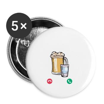 Pas L'Temps l'Apéro m'appelle idee cadeau Homme - Lot de 5 grands badges (56 mm) - blanc - Devant