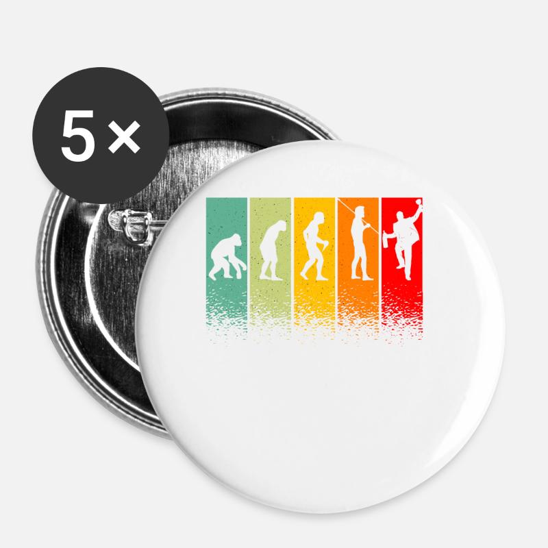 Evolution Geschenk Humor Aperitif Retro - Buttons groß 56 mm (5er Pack) - Weiß