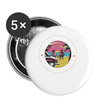Je Peux Pas J'ai Camping idee cadeau campeur - Lot de 5 grands badges (56 mm) - blanc - Devant