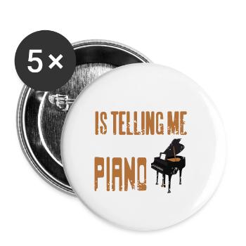 La voix dans ma tête T-shirt rétro drôle de pianiste - Lot de 5 grands badges (56 mm) - blanc - Devant