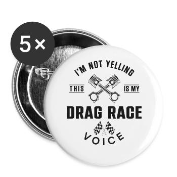 Voiture de course de dragster Je ne suis pas - Lot de 5 grands badges (56 mm) - blanc - Devant