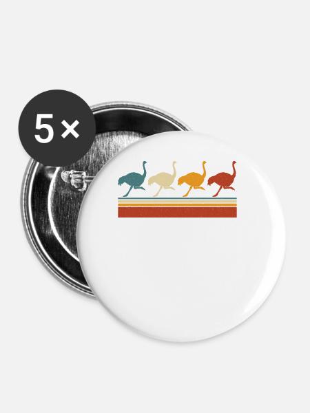 Strauß - Buttons groß 56 mm (5er Pack) - Weiß