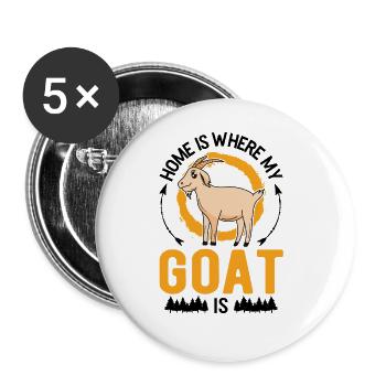 La maison est l’endroit où ma chèvre est l’hôte de la chèvre - Lot de 5 grands badges (56 mm) - blanc - Devant