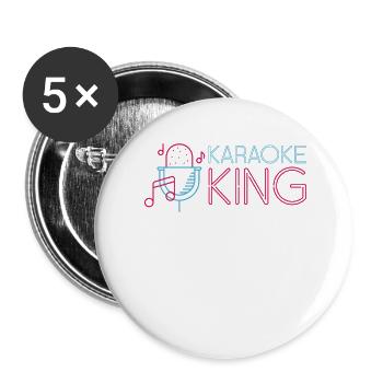 Karaoké Chanteur 80s Karaoké Rétro - Lot de 5 grands badges (56 mm) - blanc - Devant