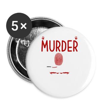 True Crime Murder Show Citation, Ils ne vous trouveront pas, - Lot de 5 grands badges (56 mm) - blanc - Devant
