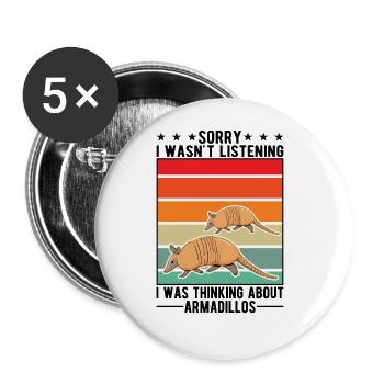 Armadillo Gift Armadillo - Buttons large 2.2''/56 mm (5-pack) - white - Front