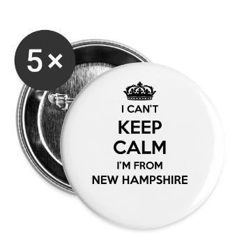Ich Kann Nicht Ruhig Bleiben - New Hampshire - Buttons groß 56 mm (5er Pack) - Weiß - Vorne