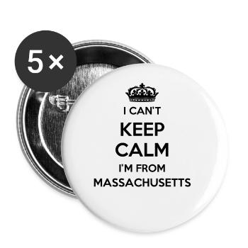 Ich Kann Nicht Ruhig Bleiben - Massachusetts - Buttons groß 56 mm (5er Pack) - Weiß - Vorne