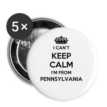 I Can't Stay Calm - Pennsylvania - Buttons large 2.2''/56 mm (5-pack) - white - Front