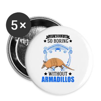 Armadillo Gift Armadillo - Buttons large 2.2''/56 mm (5-pack) - white - Front