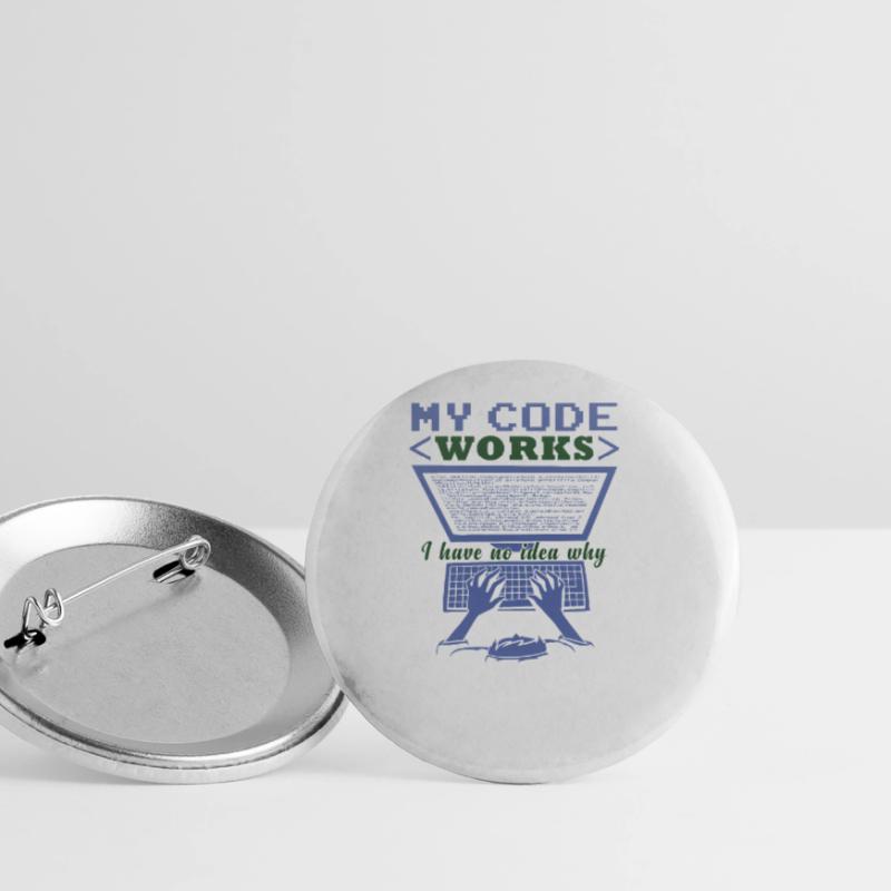 Funny Code Joke Coding Buttons large 2.2''/56 mm (5-pack)