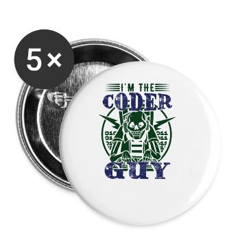 I'm The Coder Guy - Buttons large 2.2''/56 mm (5-pack) - white - Front