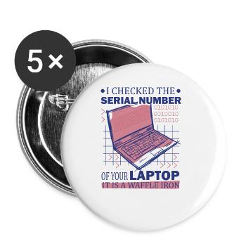 Funny Computer Science IT Support - Buttons large 2.2''/56 mm (5-pack) - white - Front