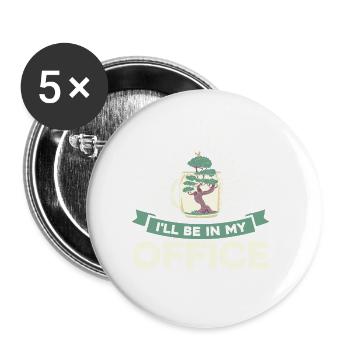 Bonsai Tree Gift Japan Bonsai Garden - Buttons large 2.2''/56 mm (5-pack) - white - Front