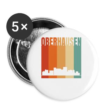 Oberhausen Skyline - Buttons groß 56 mm (5er Pack) - Weiß - Vorne