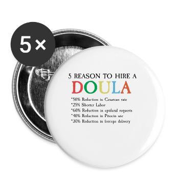 Lustige - Buttons groß 56 mm (5er Pack) - Weiß - Vorne