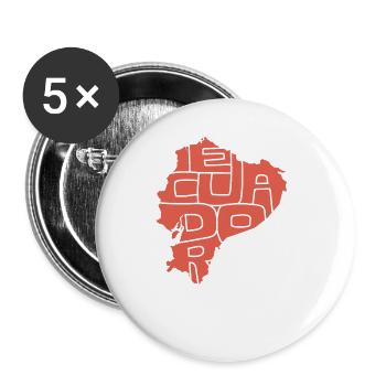 Ecuador Land Republik Ekuador Südamerika Geschenk - Buttons groß 56 mm (5er Pack) - Weiß - Vorne
