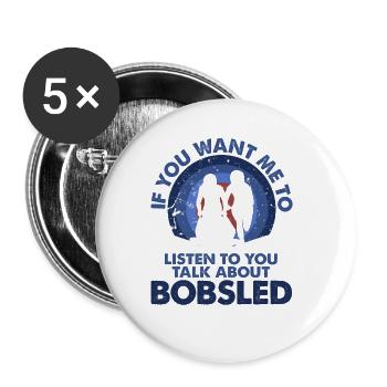 Ich Möchte, Dass Ich Talk Bobs Zuhöre - Buttons groß 56 mm (5er Pack) - Weiß - Vorne