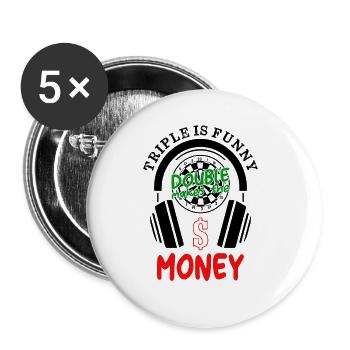 Funny Darts Dart Motif de casque - Lot de 5 grands badges (56 mm) - blanc - Devant