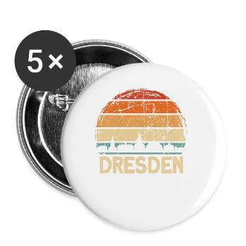 Dresden - Buttons large 2.2''/56 mm (5-pack) - white - Front