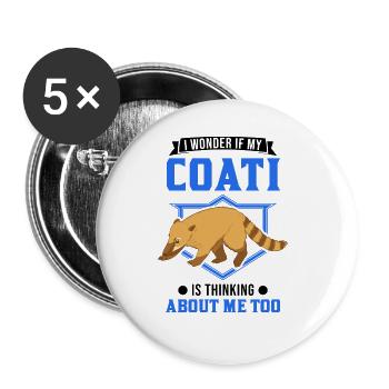Coati Gift Coati Proboscis - Buttons large 2.2''/56 mm (5-pack) - white - Front