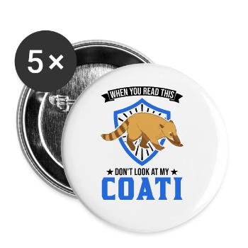 Coati Gift Proboscis Coati - Buttons large 2.2''/56 mm (5-pack) - white - Front