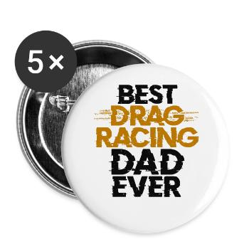 Drag Racing Race Car Dad Vintage - Lot de 5 grands badges (56 mm) - blanc - Devant