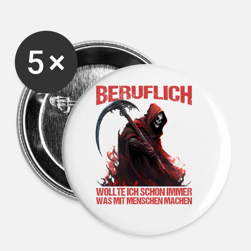 Beruflich schon immer was mit Menschen machen - Buttons groß 56 mm (5er Pack) - Weiß