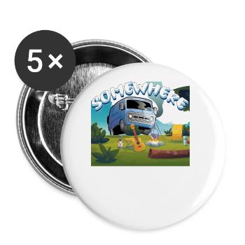Quelque part, c’est le temps du camping - Lot de 5 grands badges (56 mm) - blanc - Devant