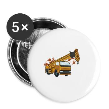 Crane operator crane gift - Buttons large 2.2''/56 mm (5-pack) - white - Front