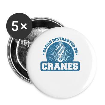 Crane operator crane gift - Buttons large 2.2''/56 mm (5-pack) - white - Front