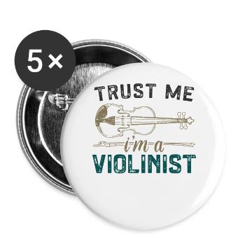 Violoniste Croyez-moi, je suis un - Lot de 5 grands badges (56 mm) - blanc - Devant