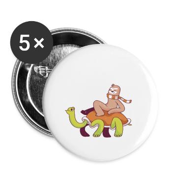 Slow And Steady gagne la course 6 - Lot de 5 grands badges (56 mm) - blanc - Devant