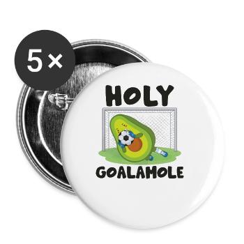 Fußball Kinder Sport Training Avocado Fußballspieler - Buttons groß 56 mm (5er Pack) - Weiß - Vorne