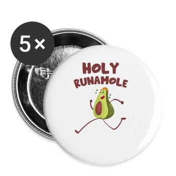 Funny Running Kids - Buttons large 2.2''/56 mm (5-pack) - white - Front