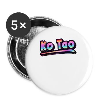 Vintage Thailand Urlaubsreise Asien Thai Ko Tao - Buttons groß 56 mm (5er Pack) - Weiß - Vorne