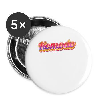 Vintage Indonésie Holiday Travel Asia Komodo - Lot de 5 grands badges (56 mm) - blanc - Devant