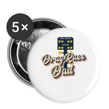 Drag Racing Race Car Dad Retro - Buttons groß 56 mm (5er Pack) - Weiß - Vorne