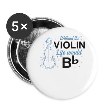 Jeu de mots violoniste sans le - Lot de 5 grands badges (56 mm) - blanc - Devant