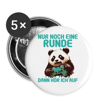 Nur noch eine Runde dann hör ich auf Kinder Gaming - Buttons groß 56 mm (5er Pack) - Weiß - Vorne