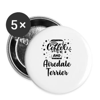 Airedale Terrier - Buttons groß 56 mm (5er Pack) - Weiß - Vorne