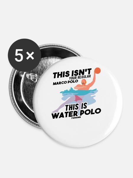 Wasserball - Buttons groß 56 mm (5er Pack) - Weiß