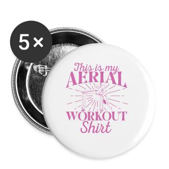 Aerial Silk Workout - Buttons large 2.2''/56 mm (5-pack) - white - Front