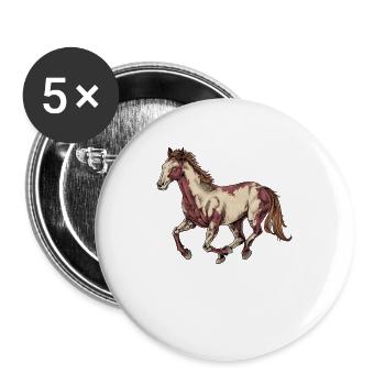 Drawing of a Paint Horse - Buttons large 2.2''/56 mm (5-pack) - white - Front