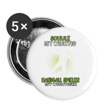 Handball spielen ist wichtiger Handballer - Buttons groß 56 mm (5er Pack) - Weiß - Vorne