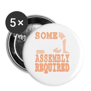 Funny Prosthesis Some Freakin' Assembly Required - Buttons large 2.2''/56 mm (5-pack) - white - Front